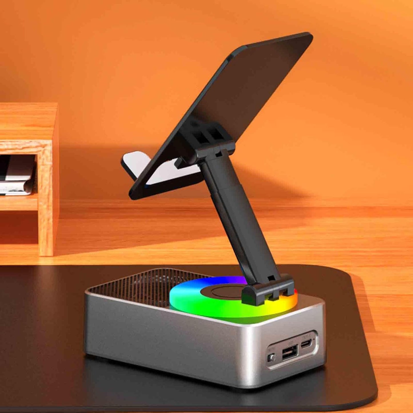 10,000 mAh Power Bank + Bluetooth Speaker + Mobile Stand+ RGB Light