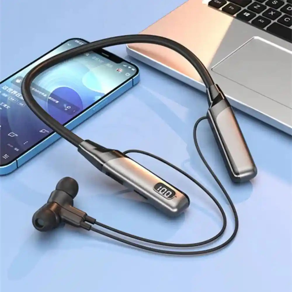 200 Hours Battery Backup Neckband with Digital Display (Update Model)