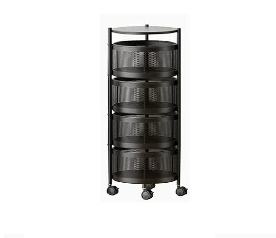 4 Layer Round Rotating Vegetable & Fruit Rack (360° Spin Design)