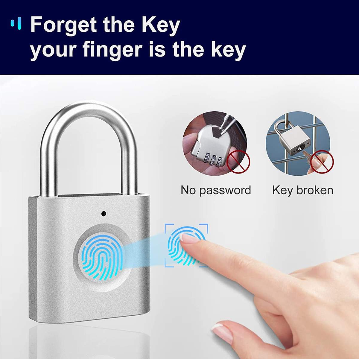 Keyless Smart Fingerprint Lock - USB Charging With Waterproof