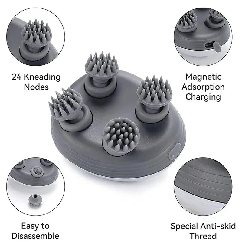 Smart Scalp Massager – রেড লাইট থেরাপি + ডিপ ভাইব্রেশন প্রযুক্তি সমৃদ্ধ
