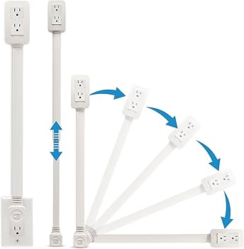 Electrical Outlet Extender Multi Plug Stick, Access Hard-to-Reach Wall Outlet Extender