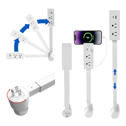 Electrical Outlet Extender Multi Plug Stick, Access Hard-to-Reach Wall Outlet Extender