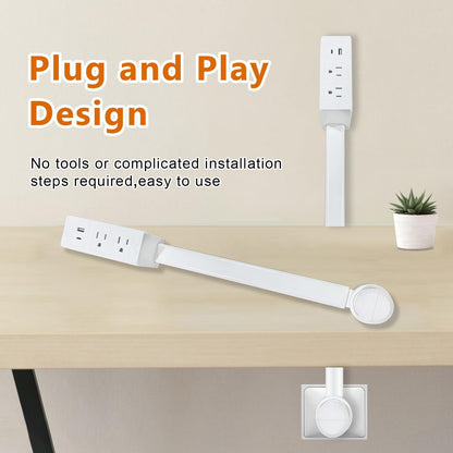 Electrical Outlet Extender Multi Plug Stick, Access Hard-to-Reach Wall Outlet Extender