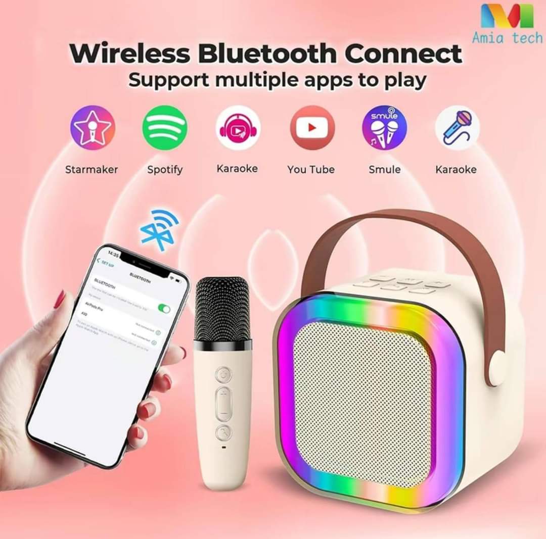 K12+ Karaoke Bluetooth Speaker With 1 Wireless Microphone