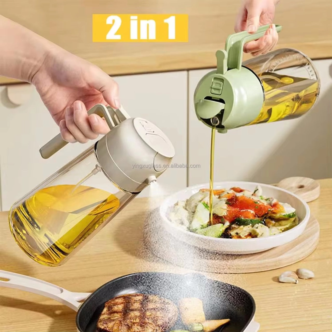 2 in1 Oil Spray Dispenser Bottle