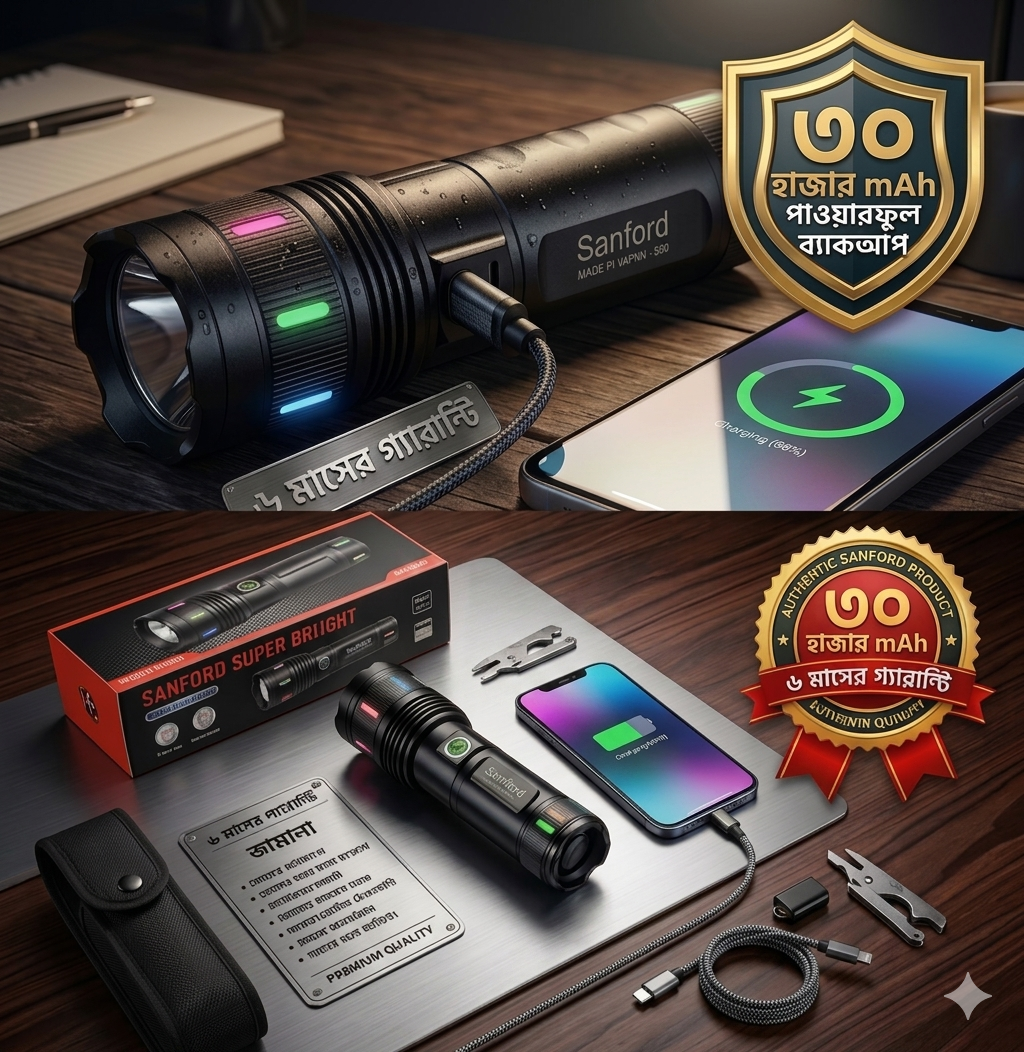 30,000 mAh Power Bank With LED Torch Light