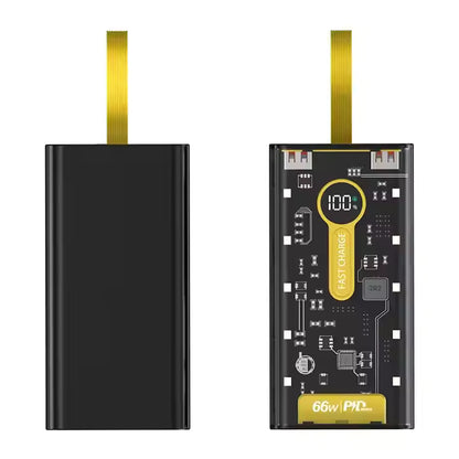 20000mAh Transparent Power Bank with 4 USB Cable