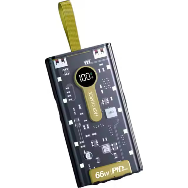 20000mAh Transparent Power Bank with 4 USB Cable