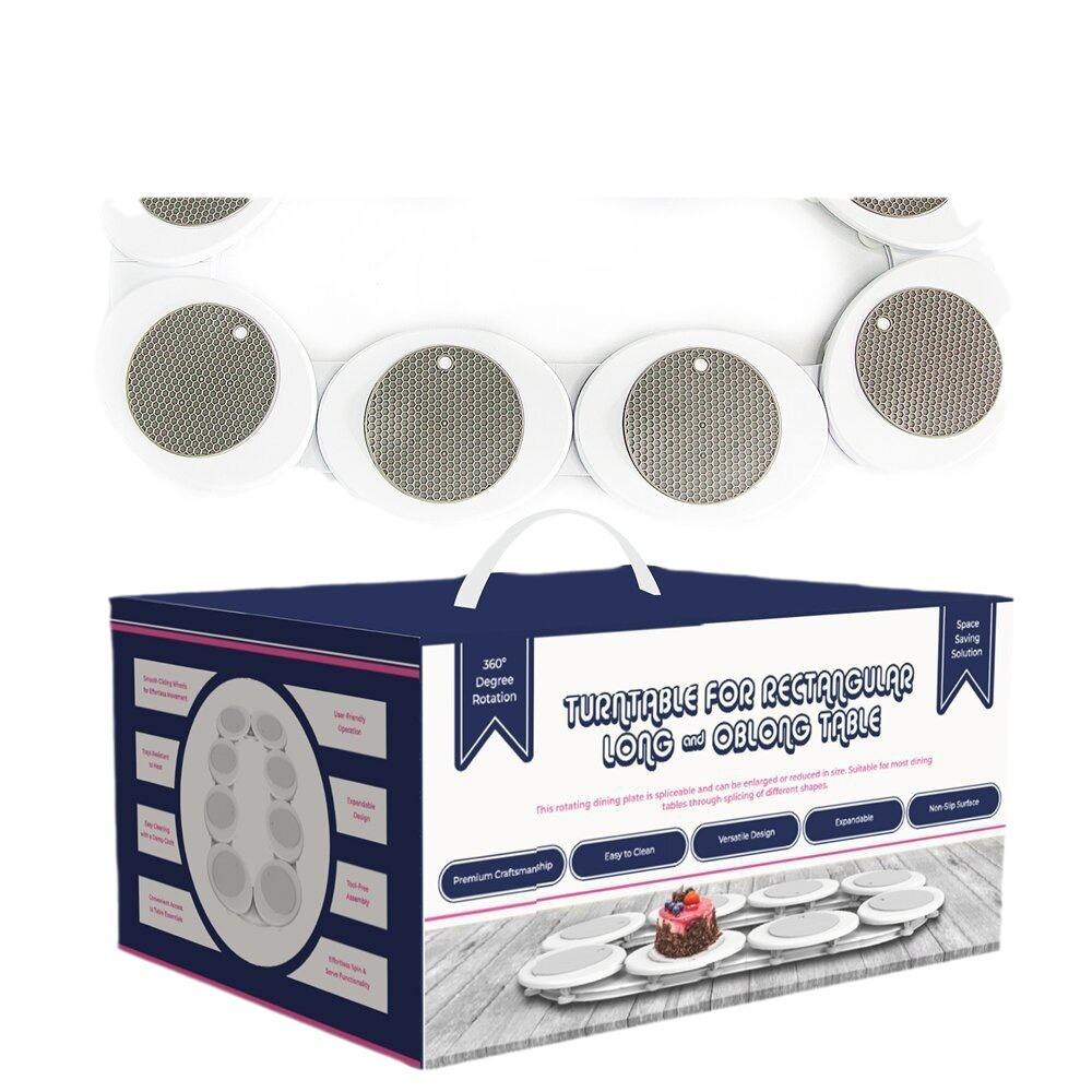 Portable Rotating Dining Table Tray for Rectangular Tables