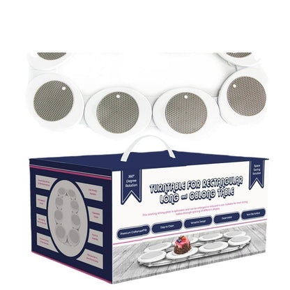 Portable Rotating Dining Table Tray for Rectangular Tables