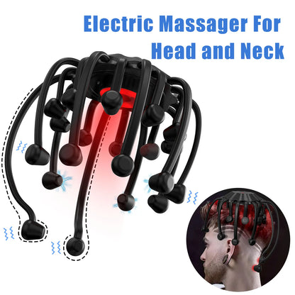 Portable Electric Scalp Massager with 8 Finger Contacts Head massage