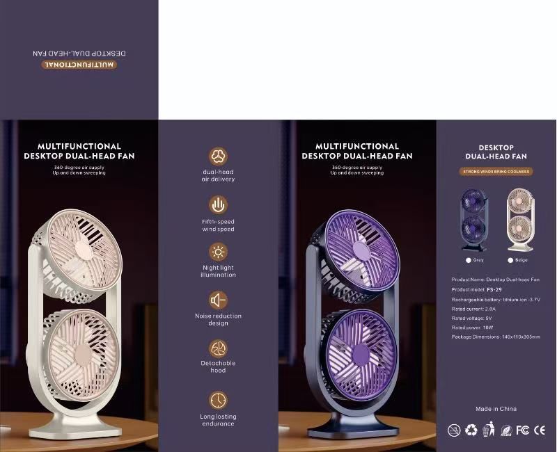 Double Power Cooling – Rechargeable Portable Fan