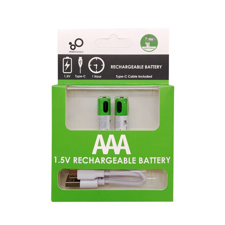 Smart Rechargeable Batteries Type-C (2-Pcs Set)