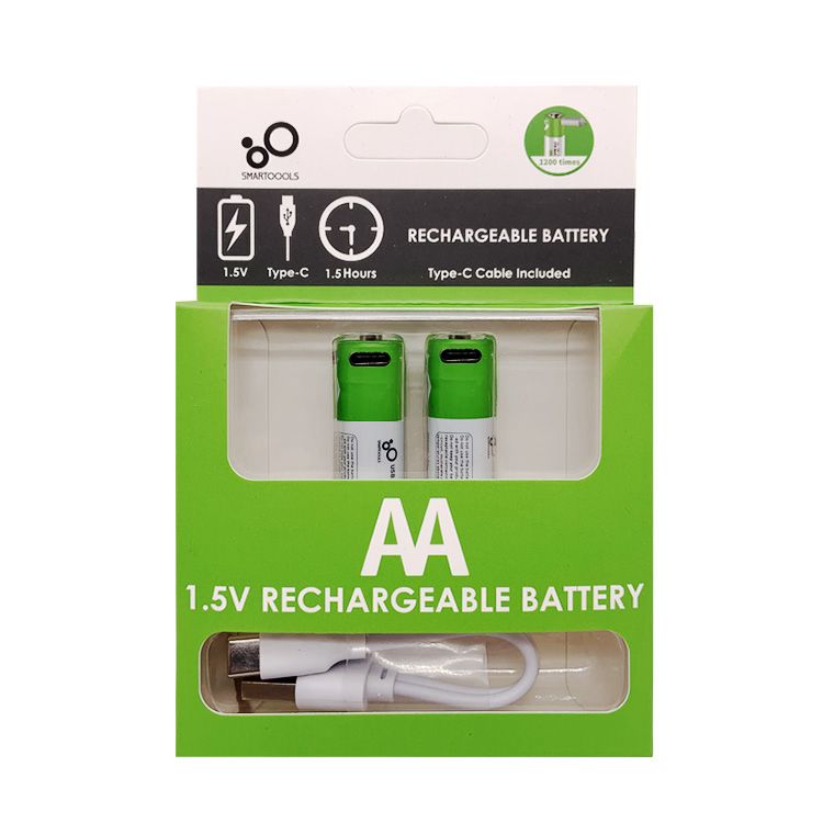 Smart Rechargeable Batteries Type-C (2-Pcs Set)