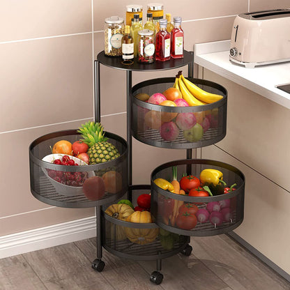 4 Layer Round Rotating Vegetable & Fruit Rack (360° Spin Design)