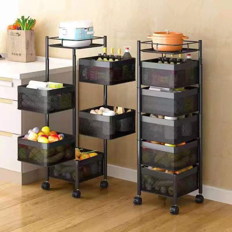 5 Layer Round Rotating Vegetable & Fruit Rack (360° Spin Design)