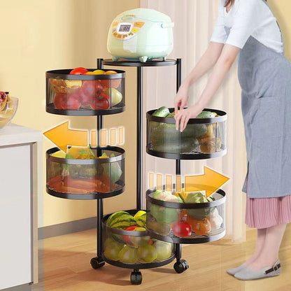 5 Layer Round Rotating Vegetable & Fruit Rack (360° Spin Design)