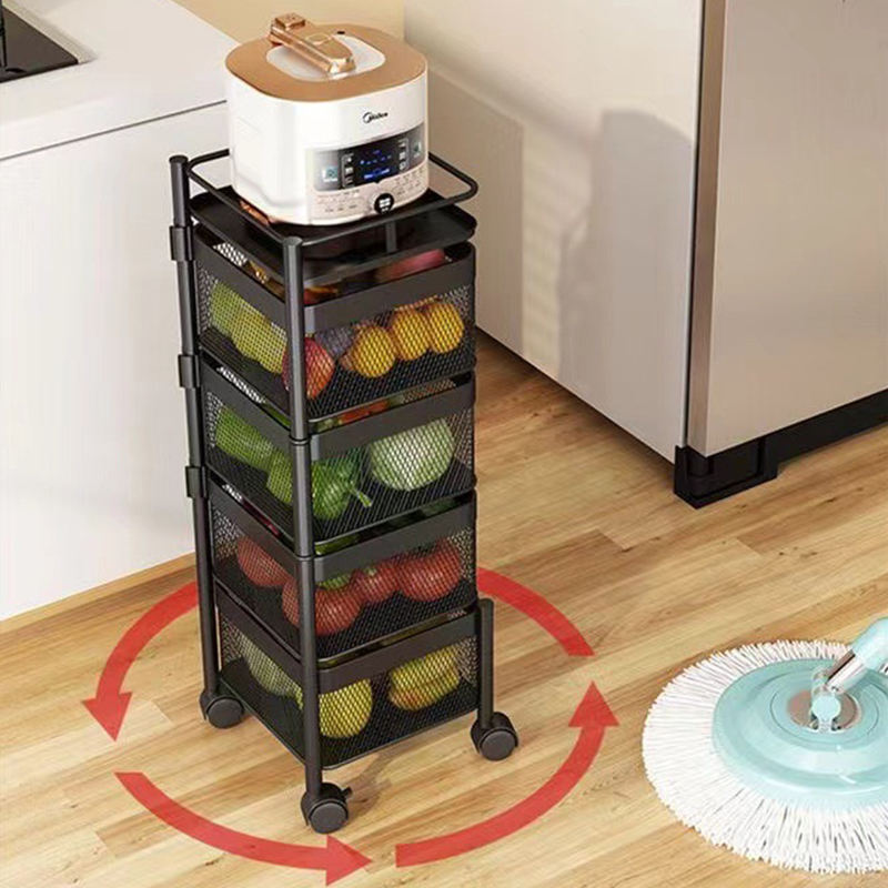 5 Layer Round Rotating Vegetable & Fruit Rack (360° Spin Design)