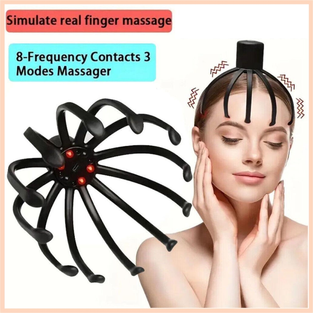 Portable Electric Scalp Massager with 8 Finger Contacts Head massage